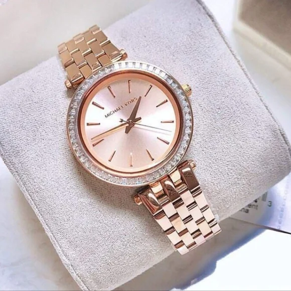 ***NEW*** Sent Michael Kors  Darci Rose Gold Tone Watch 33MM - Picture 6 of 11